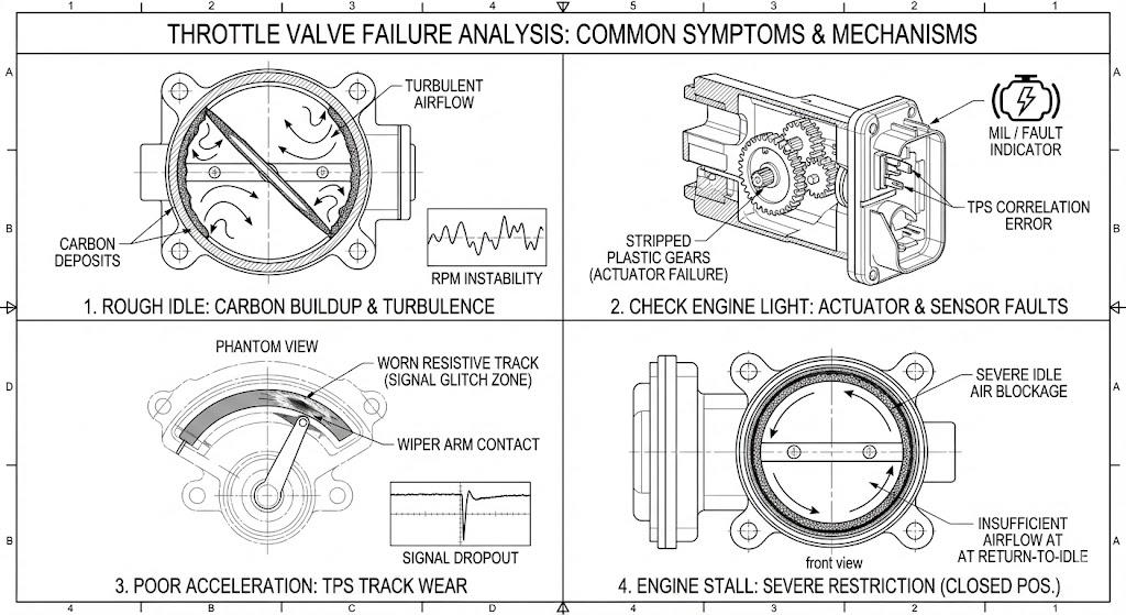 Primary Symptoms of Throttle Valve Failure